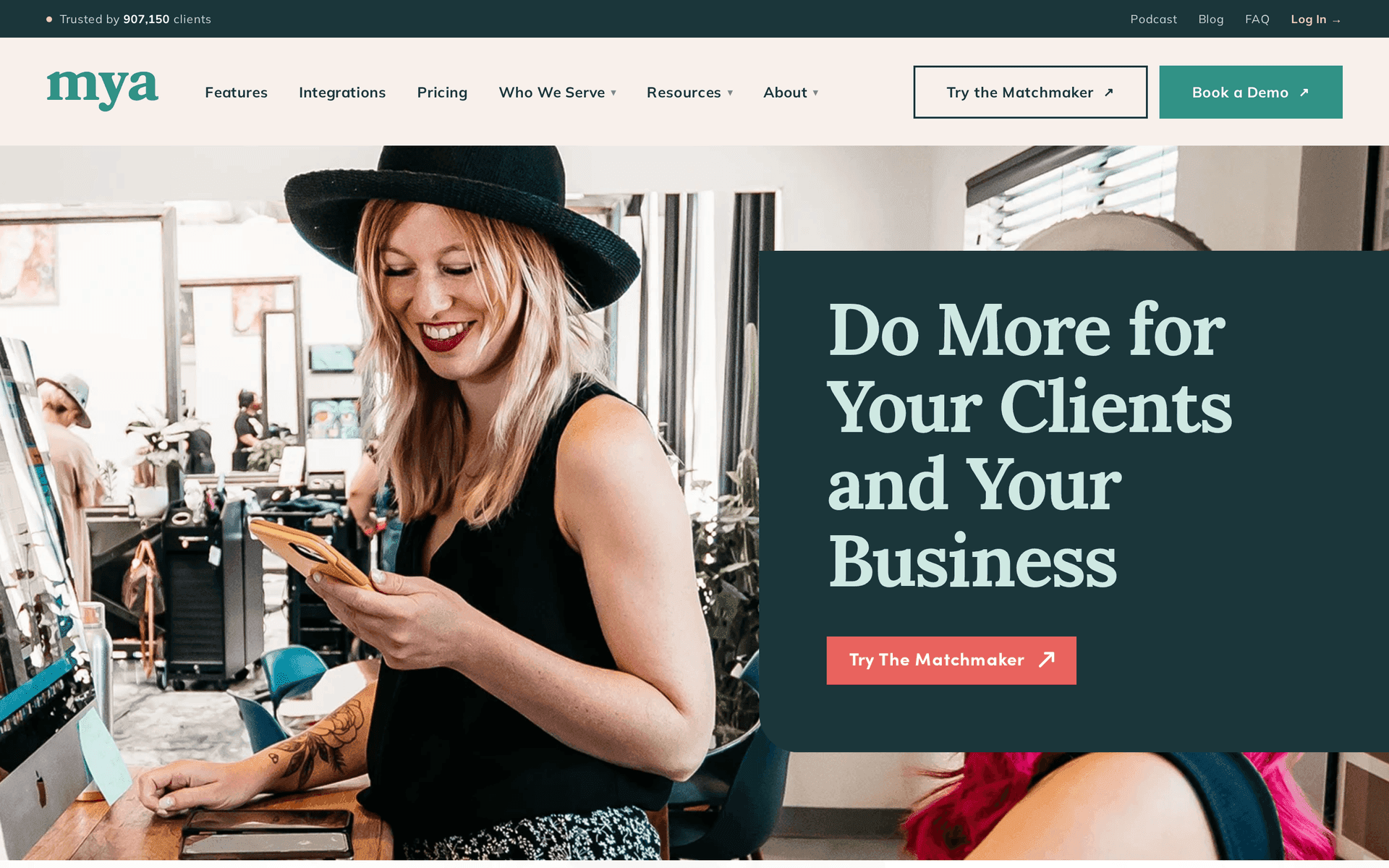 Mya features page