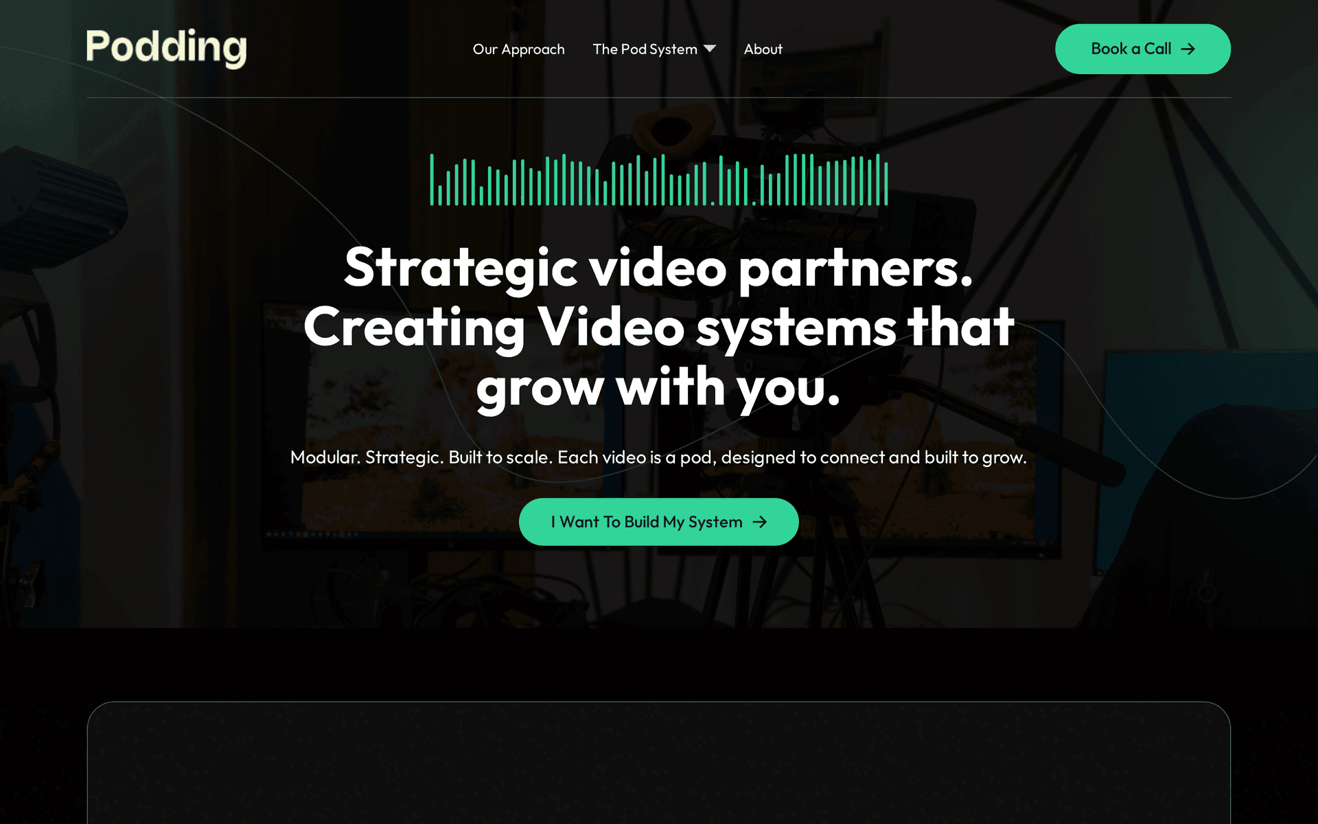 Podding marketing site hero