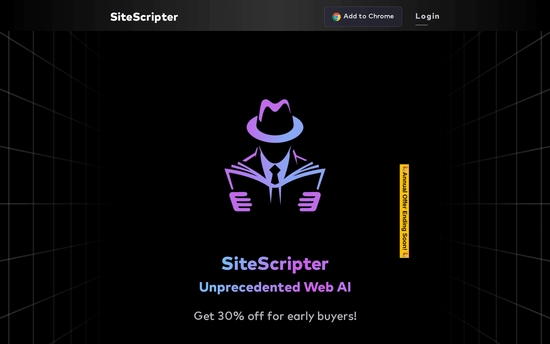 SiteScripter AI website hero